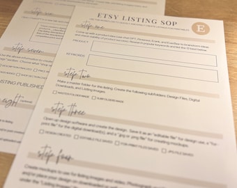 Standard Operating Procedure for Digital/Printable Etsy Sellers | Checklist Template for Creating Listings for Printables | Canva Editable