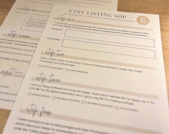 Etsy Listing SOP: Printable Checklist Template (Canva Editable)