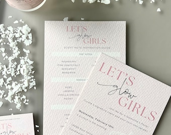 Let&#39;s Glow Girls Candle Making Party Invitation | Candle Making Birthday Party Digital or For-Print Card | Fully Editable In Canva