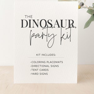 Dinosaur Party Decor Signage Bundle for Boy or Girl Dinosaur Birthday Dinosaur Party Decorations, Directional Signage, Dino Coloring Pages image 3