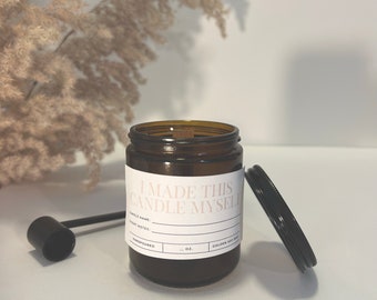 DIY and Custom Labels For Candles | Canva Editable, Write-In Labels | Printable Minimalist Candle Sticker for Homemade Candle Workshops