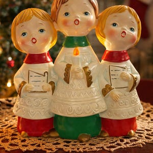 Vintage Christmas Choir Music Box Silent Night Dickson Japan