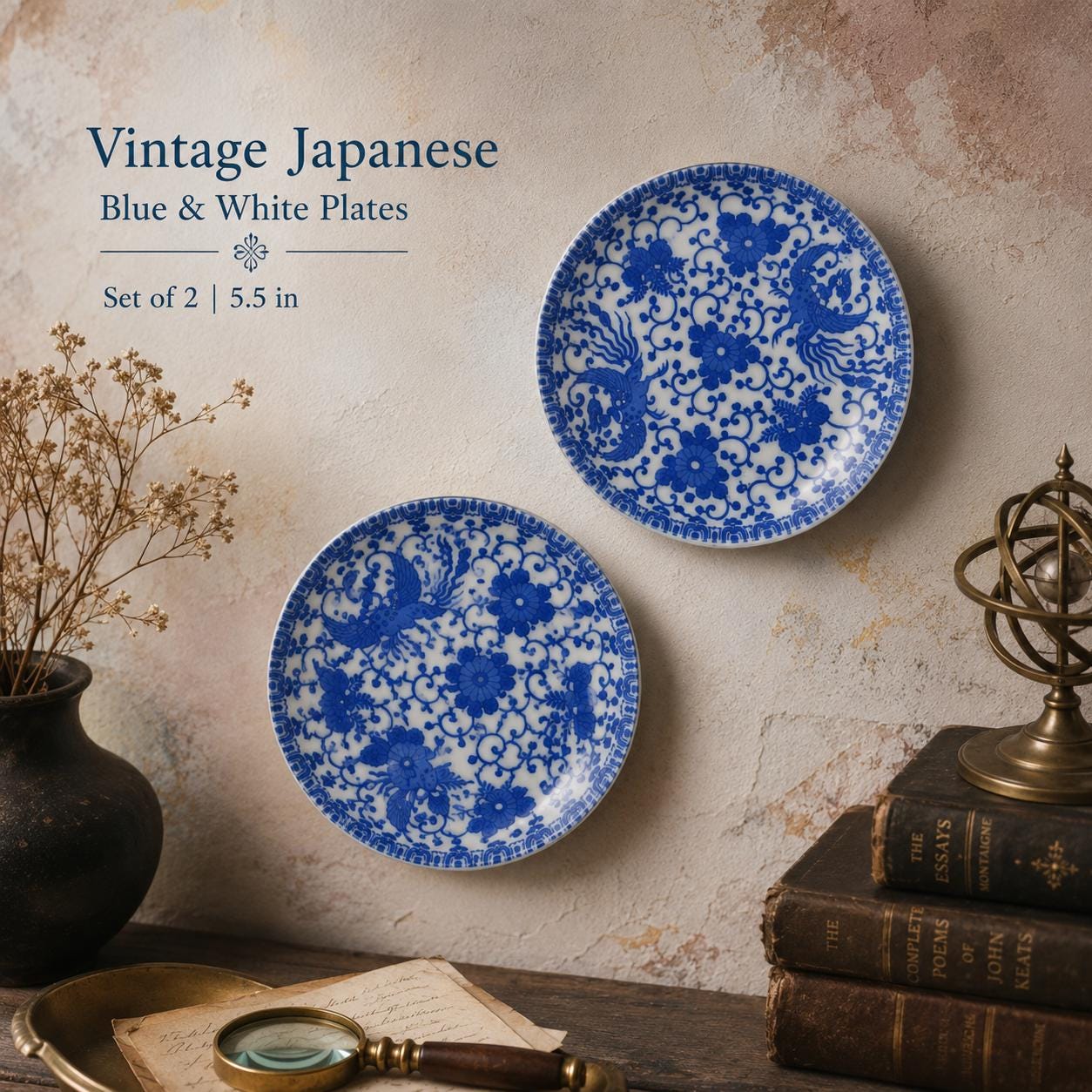 Japan Phoenix Bird Blue White - Etsy
