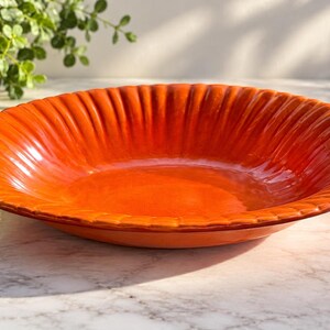 Vintage Stangl Potteey Colonial Tangerine Oval Vegetable Bowl 1930s Orange Pottery