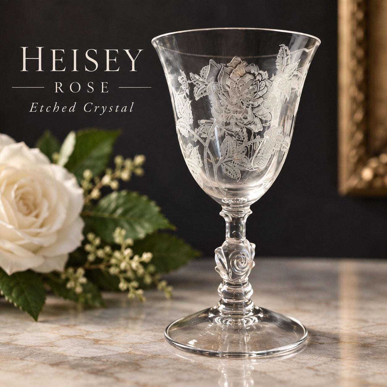 Vintage Heisey Rose - Etsy