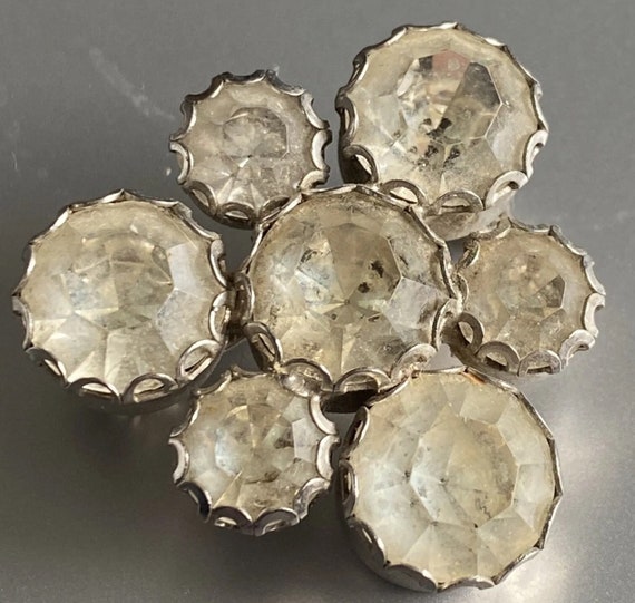 Antique cut glass bead brooch - image 1