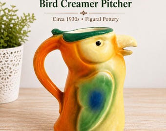 Vintage Czech Slovakia Figural bird creamer pitcher circa 1920s -1940s