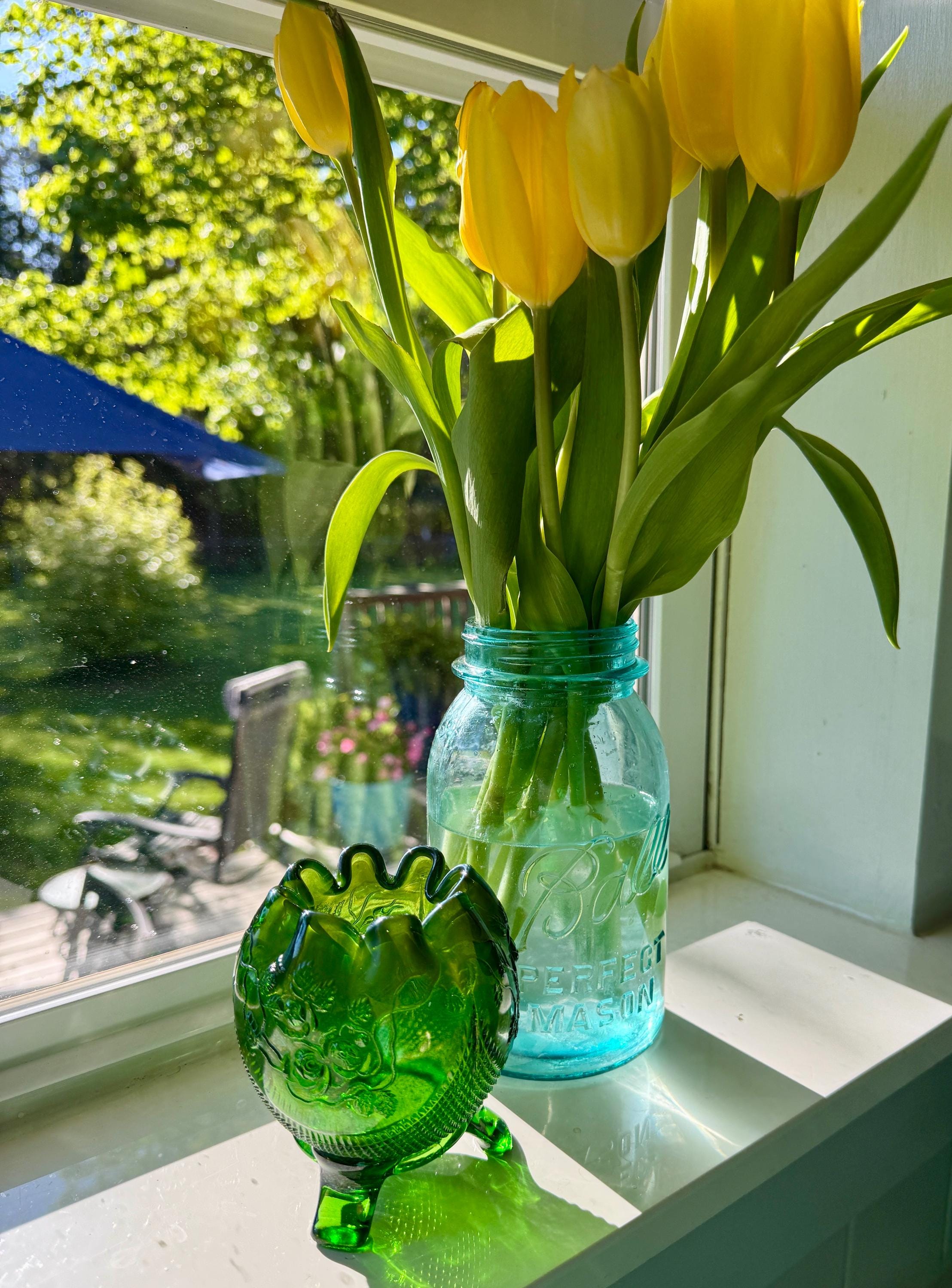 Antique Glass Rose Bowl - Etsy