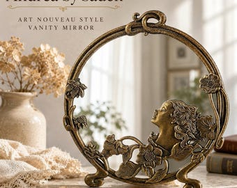 Lustro toaletkowe Vintage Andrea by Sadek Art Nouveau Lady