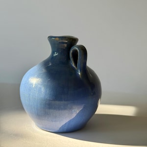 Vase miniature Bearskin Pottery Appalachian, style vintage, couleur bleu lavande, vers 1945-1960