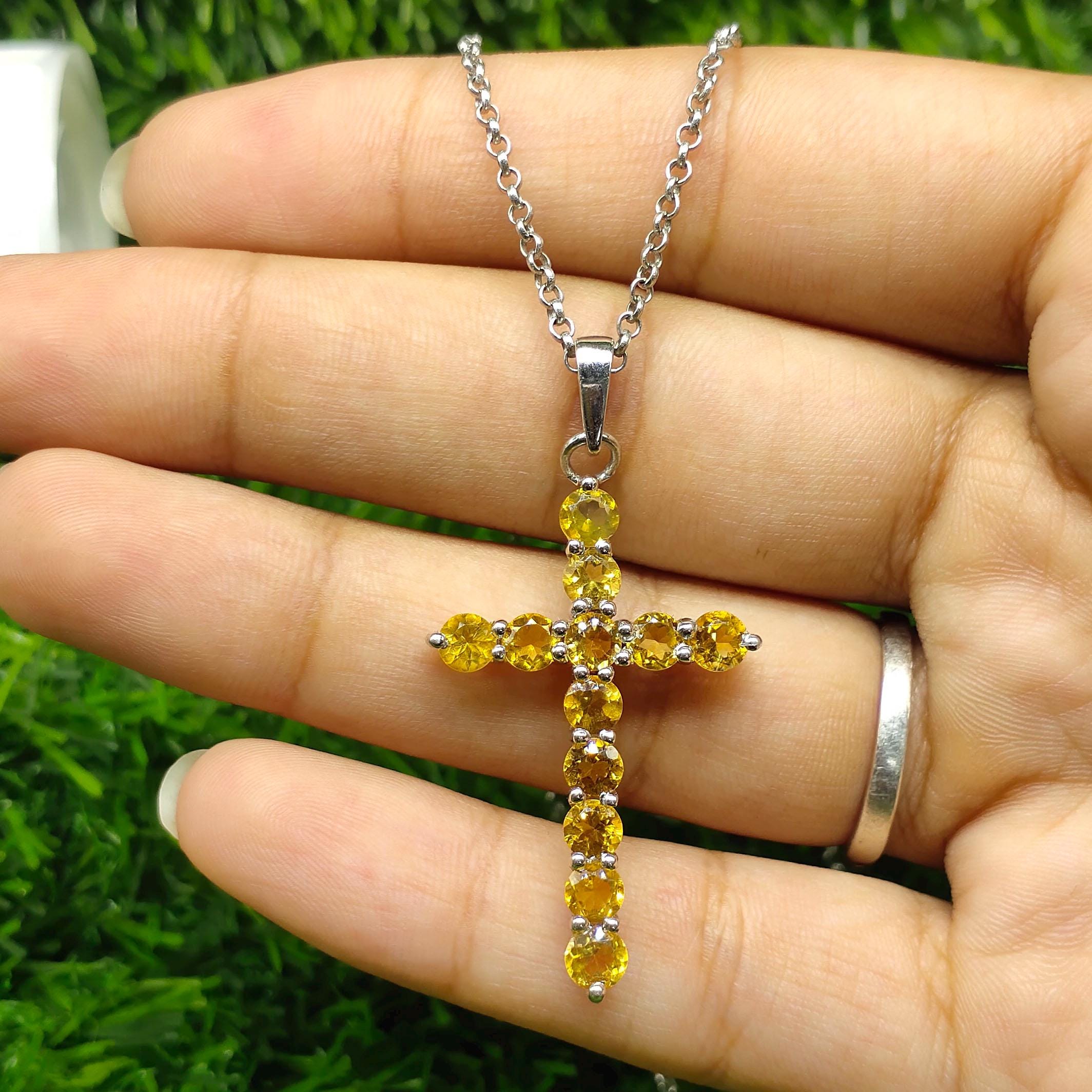 Ciondolo QUARZO CITRINO Taglio Smeraldo Con Collana In Argento Sterling 925 - Gioielli Pietre Dure Dimora Degli Angeli - Foto 4