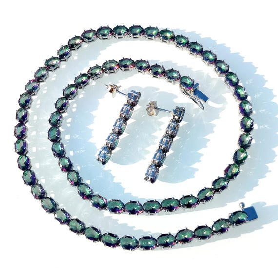 Orecchini In Argento Sterling Con Topazio Mistico Arcobaleno - Foto 6