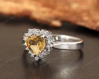 Natural Yellow Citrine Ring, 925 Sterling Silver Ring, Handmade Ring, November Birthstone Ring, Statement Ring, Wedding Ring, Gift for Women