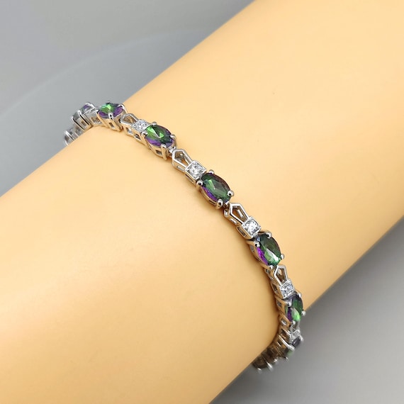 天然 ミスティック トパーズ ブレスレット レディース ピンクゴールド 加工 天然石 お守り 40代 50代 ブランド