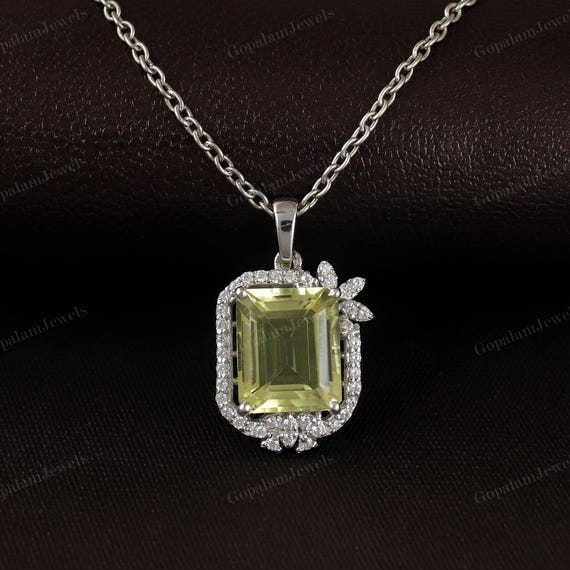 Parkkralle Anhänger Schöne Zitrone Topas Edelstein 925 Sterling Silber Handgemacht Anhänger Schmuck Damen