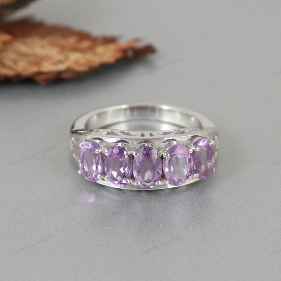 Anello Chic In Argento Sterling Con Ametista Verde - Foto 3