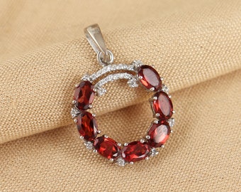 ヴィンテージ 925 スターリングシルバー レッドガーネット ガラス