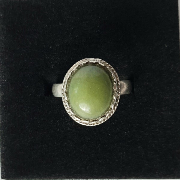 Bague vintage argent jade