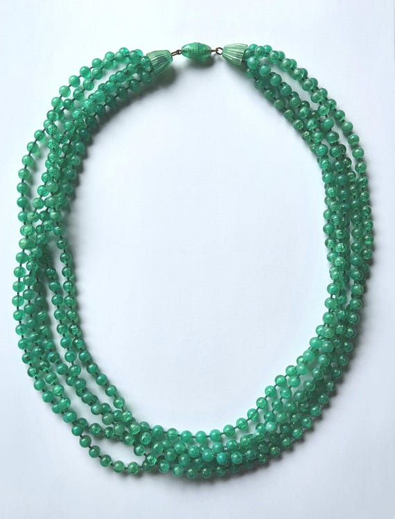 Collier multi rangs vert émeraude - image 1