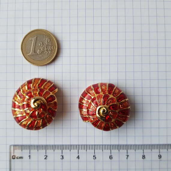 Boucles d'oreilles clips vintage escargots émaill… - image 10