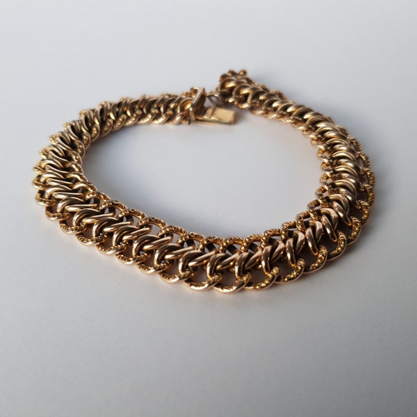 Bracelet vintage gourmette femme plaqué or Murat