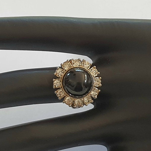 Bague marquise noir onyx