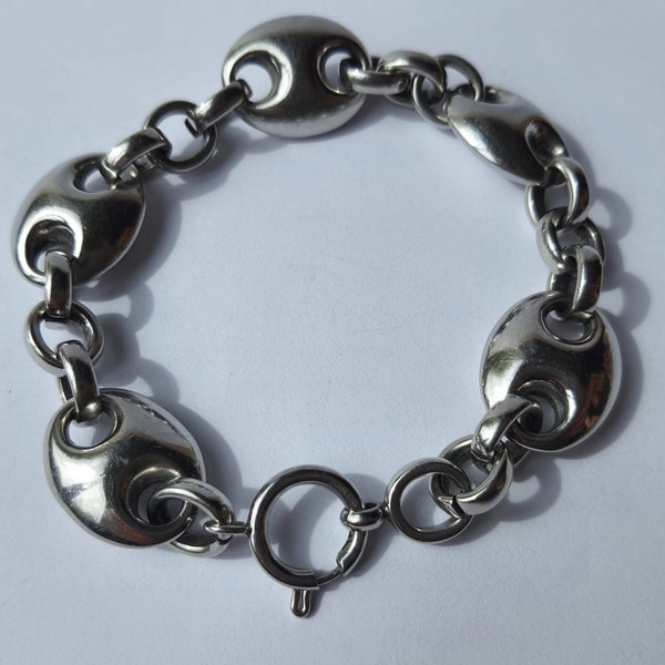 Bracelet grains de café ton argent