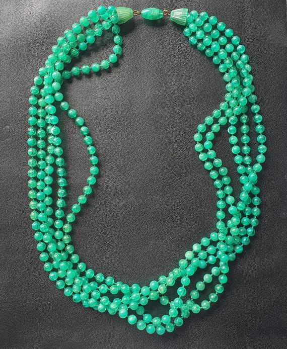 Collier multi rangs vert émeraude - image 3