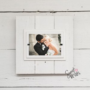 Shiplap white washed rustic reclaimed wood 4x6 & 5x7 picture frame | home decor frame | wedding frame | 5 year anniversary frame