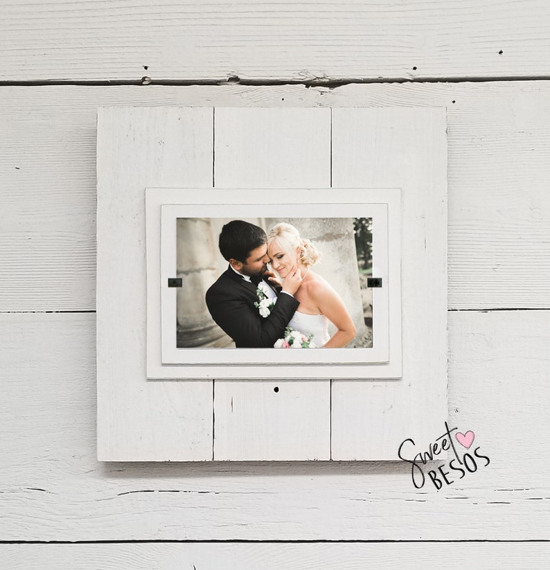 Shiplap White Washed Rustic Reclaimed Wood 4x6 & 5x7 Picture Frame Home