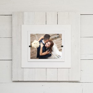 Shiplap white washed rustic reclaimed wood 8 x 10 picture frame | home decor frames | wedding frame | 5 year anniversary | portrait frame