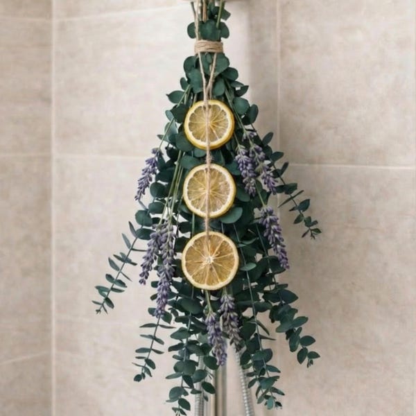 Eukalyptus, Lavendel und Zitrus Duschstrauß | Selbstfürsorge Geschenk für sie | Eukalyptus für Dusche | Geschenk für Mama | Getrockneter Lavendelbund
