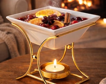 Bol de cerámica para vaporizador con kit de vaporizador / Quemador de fragancias para el hogar / Calentador de popurrí y velas / Set de regalo para el hogar con kit de vaporizador