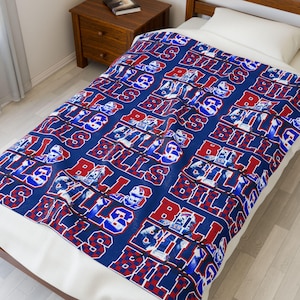 Buffalo Football Blanket, Gift for  Football fan, Gift for Buffalo Fan, Let's Go Buffalo, Buffalo Mafia gift for her, Josh MPV 17
