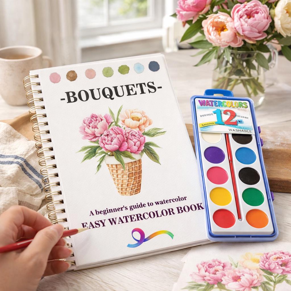 Watercolor Workbook, Step-by-step Guide, Painting for Beginners, Watercolor Paint Book for ...