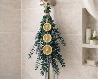 Eucalyptus, Lavender Shower Bouquet| Self Care Gift for her | Cozy Bathtime | Eucalyptus, Lavender and Lemon Shower Bundle | Bath Spa Bundle