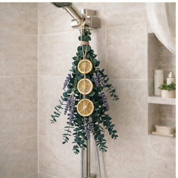 Eucalyptus, Lavender Shower Bouquet| Self Care Gift for her | Cozy Bathtime | Eucalyptus, Lavender and Lemon Shower Bundle | Bath Spa Bundle