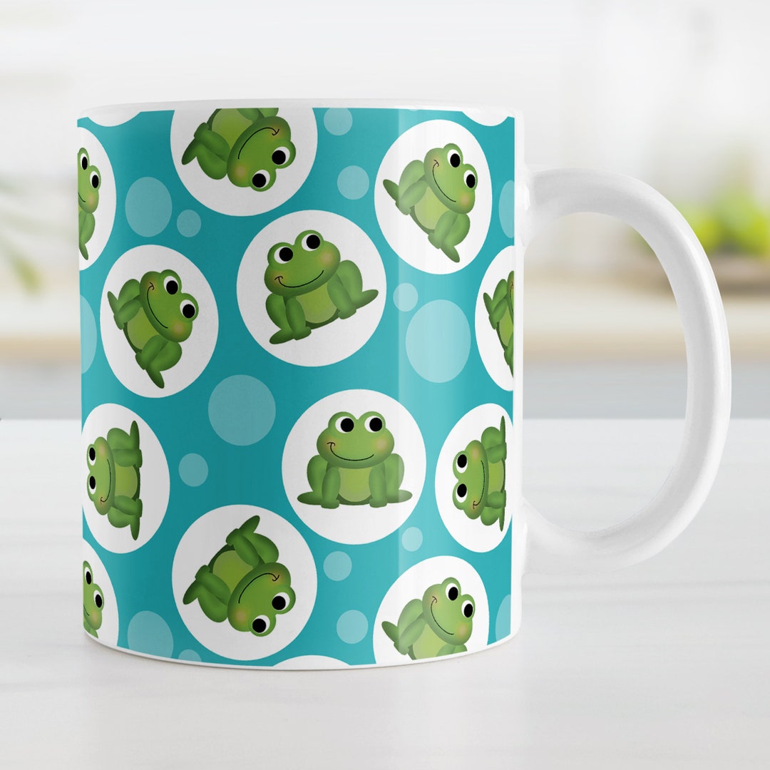 Cute Frog Mug Turquoise Green Pattern Frog Gift 11oz or Etsy