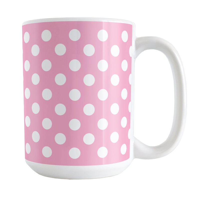 Polka Dot Mug Pink 11oz or 15oz Ceramic Coffee Mug or Mug - Etsy