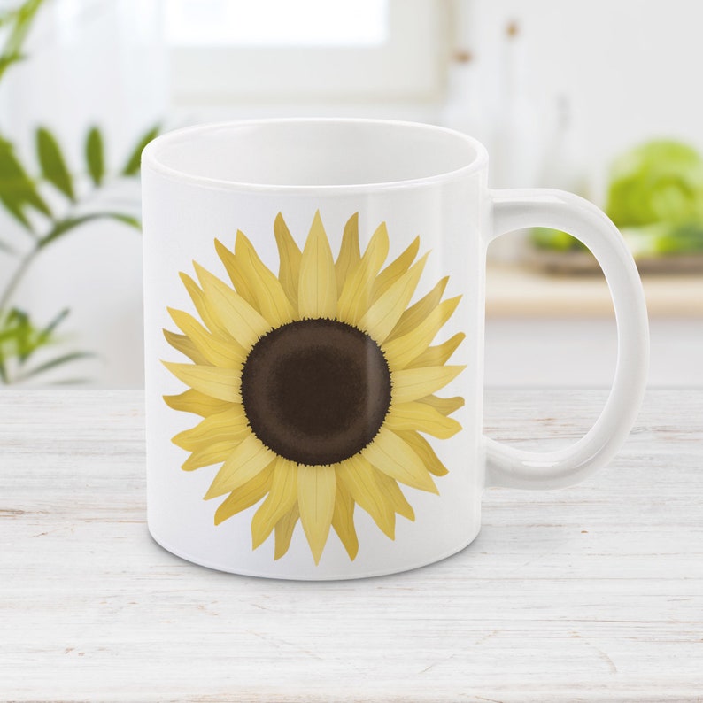 Sunflower Mug Yellow Flower 11oz or 15oz Ceramic Coffee Mug Etsy