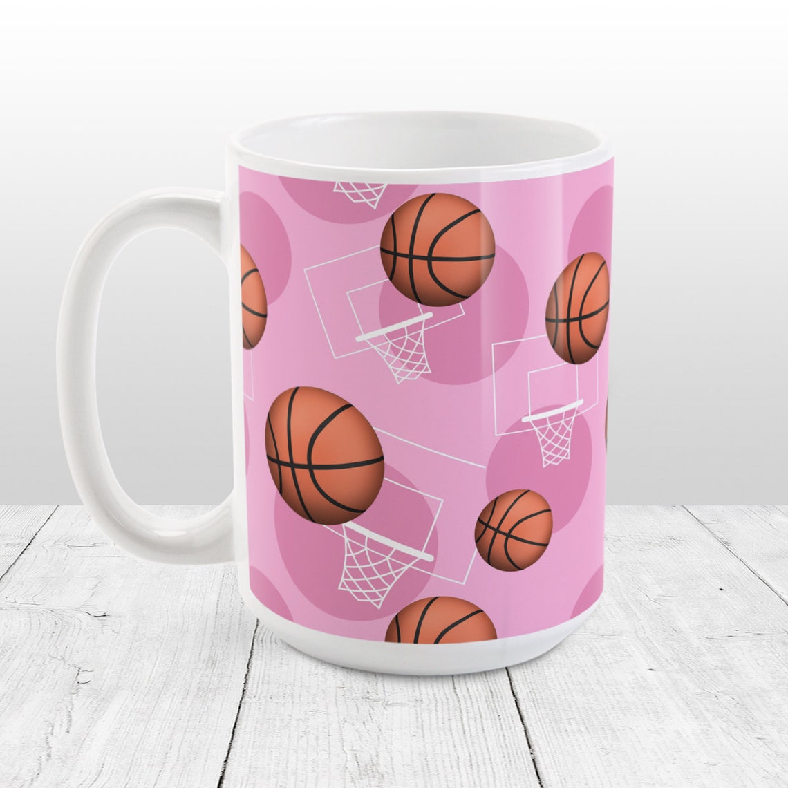 Pink Basketball Mug Sports Pattern Basketball Gift 11oz or Etsy
