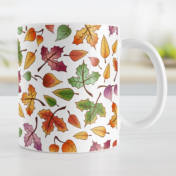 Changing Leaves Fall Mug, Autumn or Thanksgiving Mug - 11oz or 15oz ceramic coffee mug or mug set available