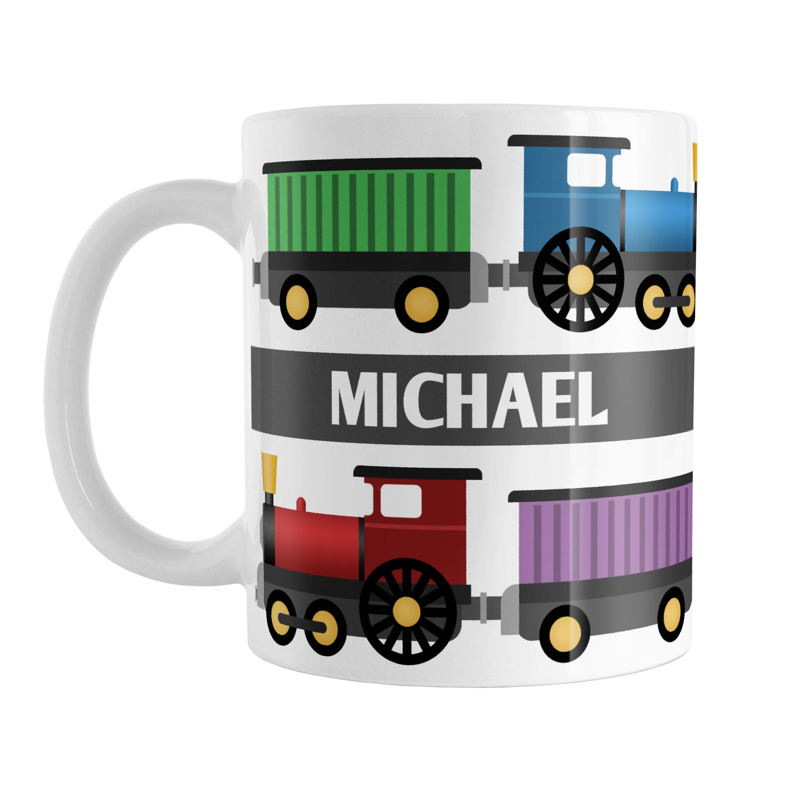 Personalized Train Mug Red Blue Green Purple Fun Etsy