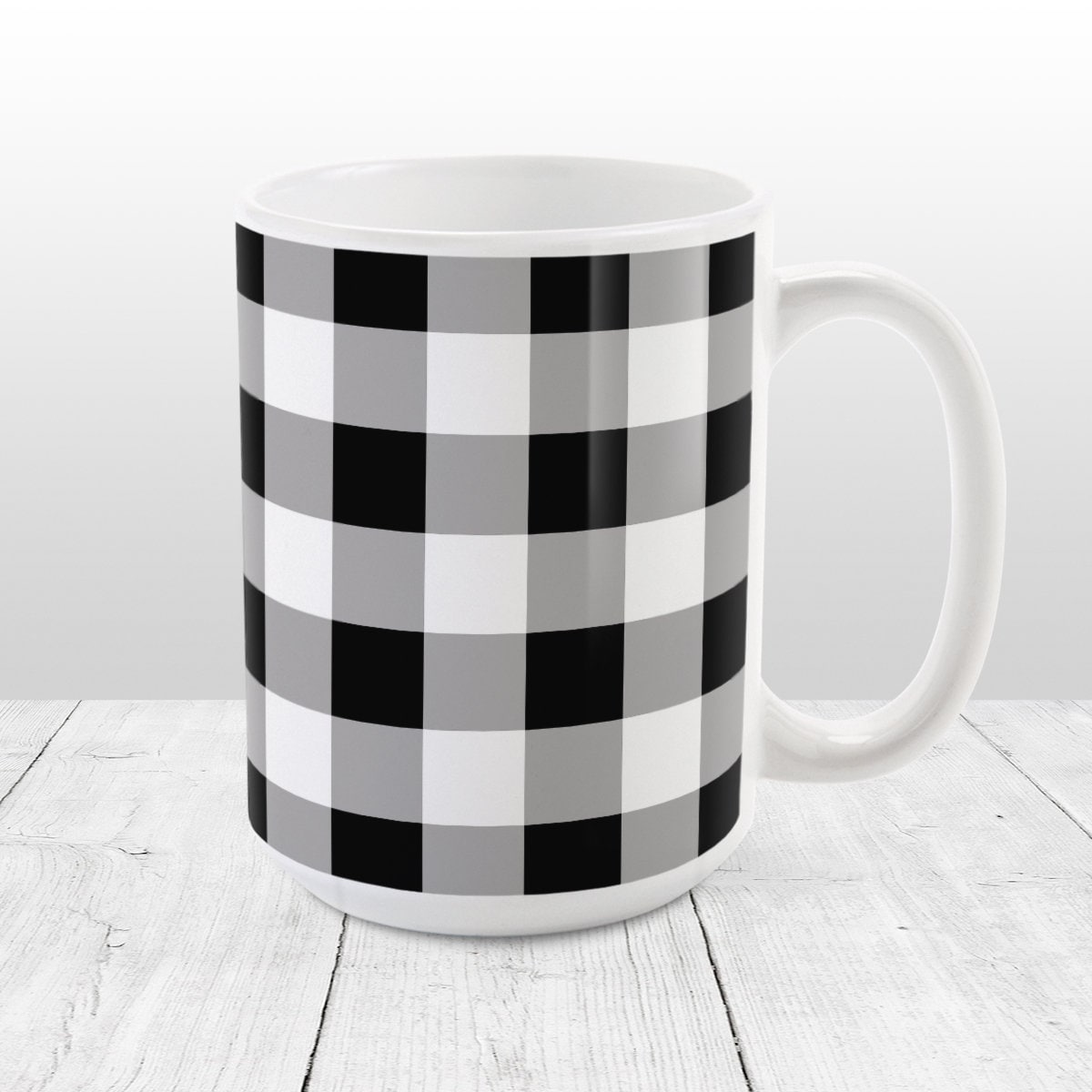 Grey Buffalo Plaid Mug-16oz-Insulated coffee Mug - The Simple Man