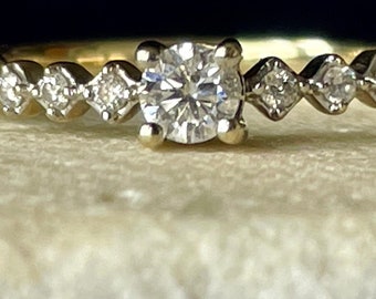 Vintage Diamond Solitaire Engagement Ring, Size J 1/2 (UK), 5 (US) UK Hallmark 1997