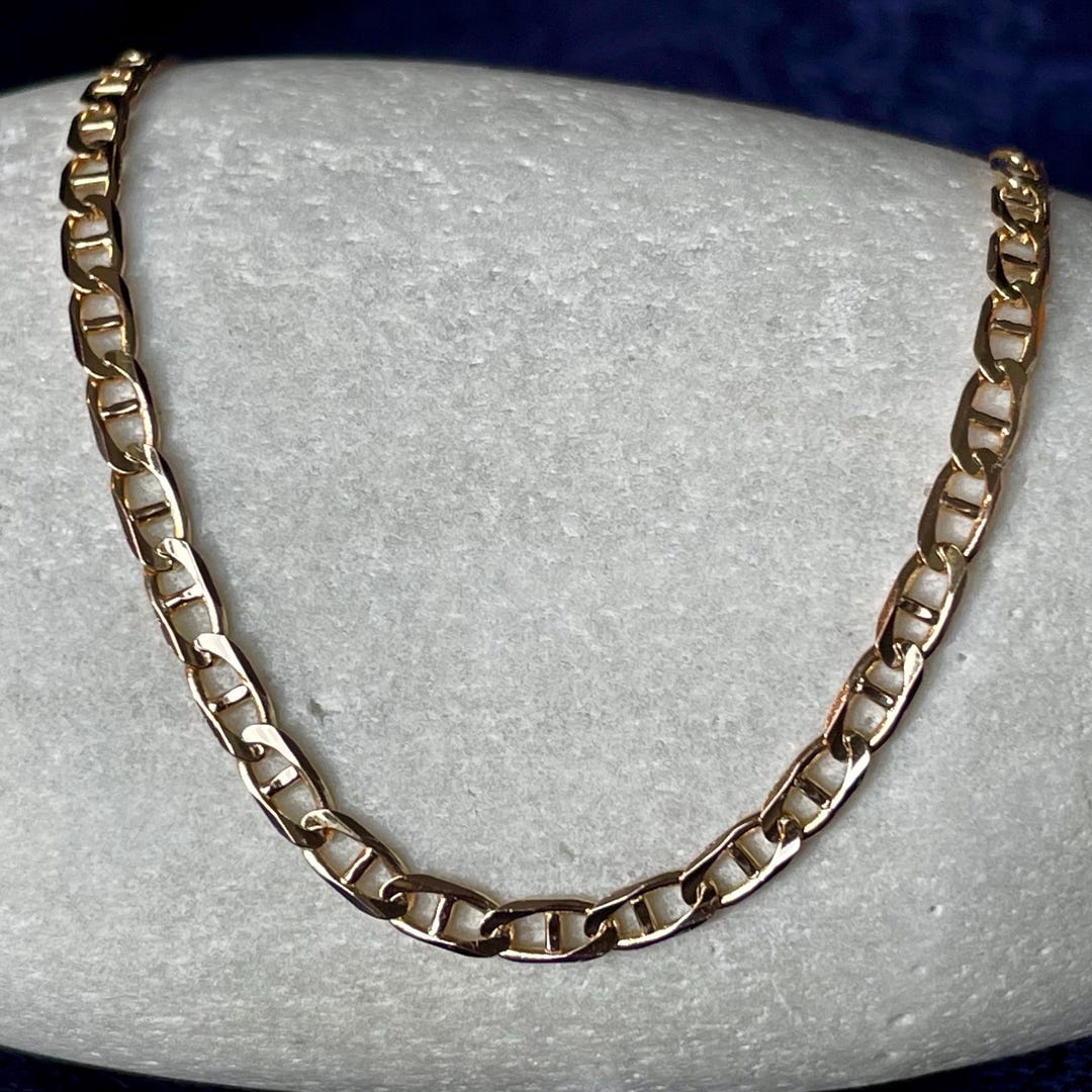 Vintage 9ct Yellow Gold 24 Inch Anchor Marine Chain Necklace, 61cm 9.2g ...