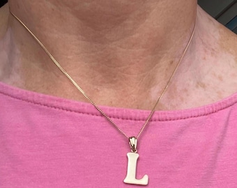 Vintage 9ct Letter L Pendant Charm, UK 1995 (2.3g)