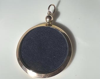 Medallón antiguo de cristal con foto, oro rosa de 9 quilates, sello británico de 1911 (4,4 g)