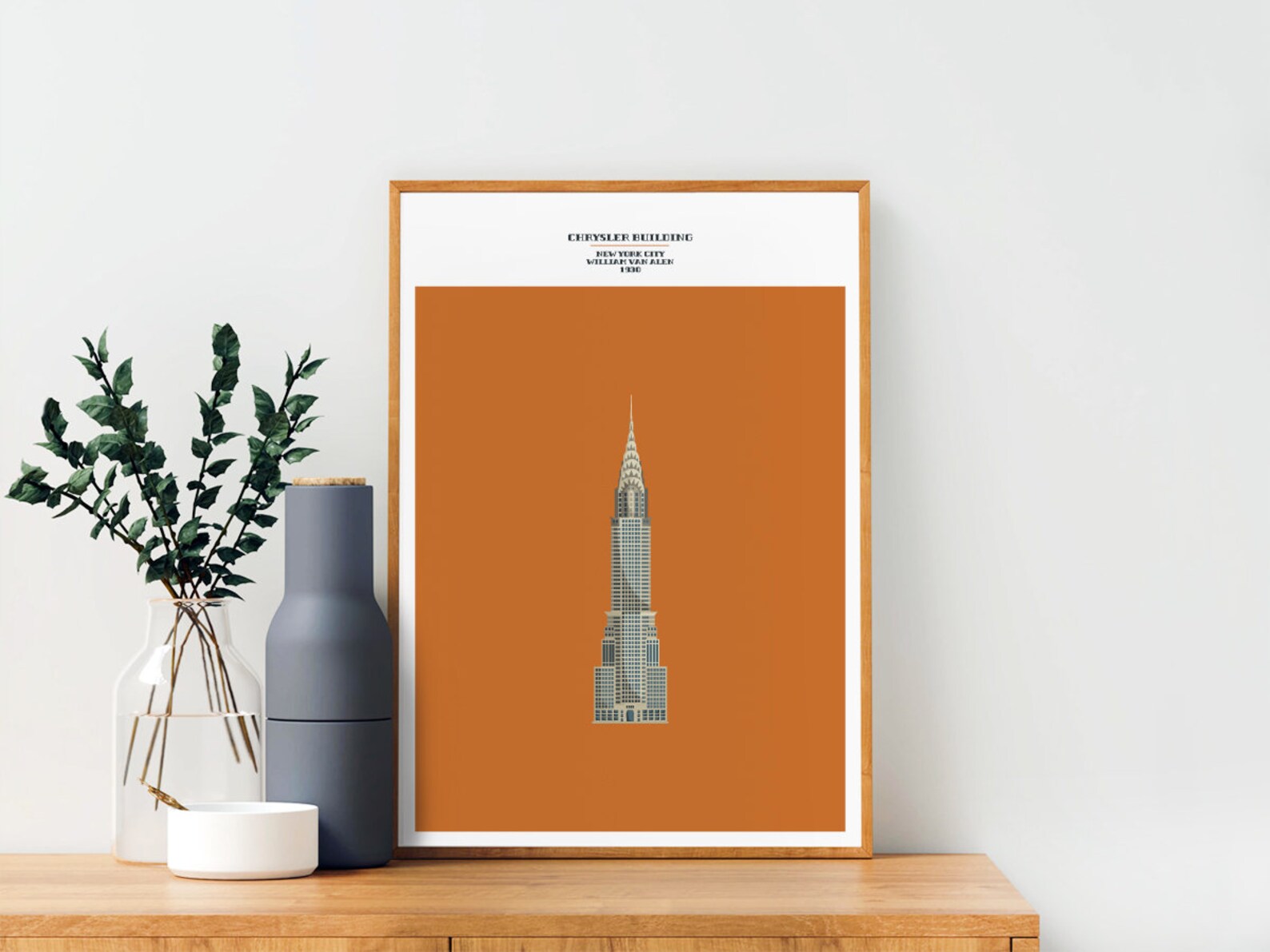 Print Chrysler Building, Art Déco Building Print, Illustration to ...