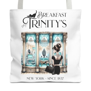 Breakfast At Trinity&#39;s Fashion Tote Bag Retro Audrey Hepburn Theme Gift For Bridal Shower Party Favor Birthday Gift Bride Tote Bags